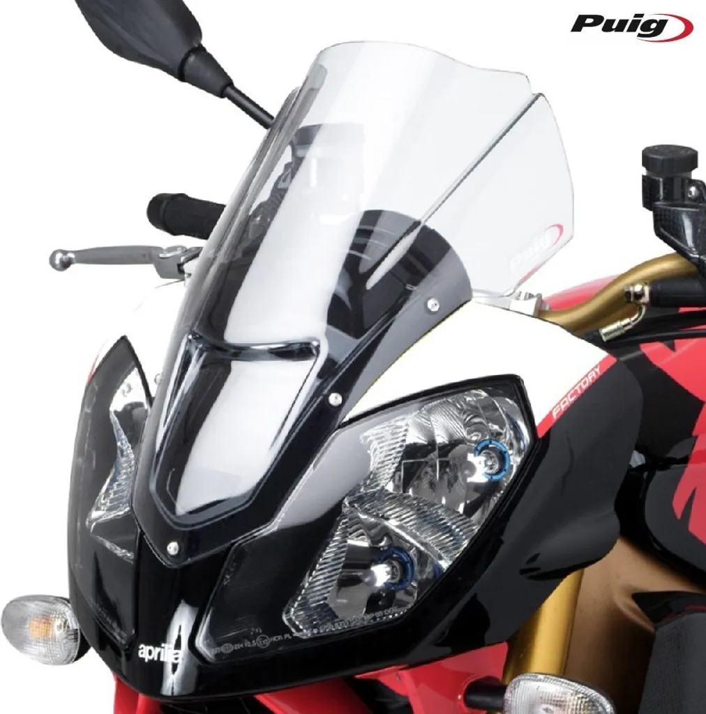 Réduire turbulences bulle PUIG Z-Racing pour Aprilia Tuono R transparente