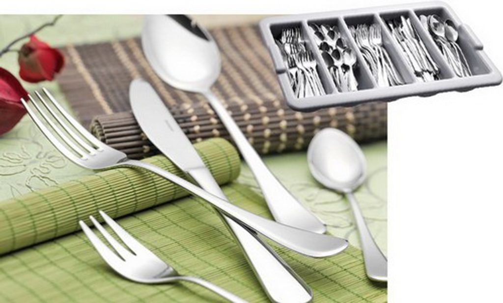 Esmeyer 181-tlg. SPAR-SET GASTRO HOTEL Besteck 'CELINE' 18/10 Edelstahl poliert, massiv, Sondermaterialstärke mit Besteckbehälter 208-014