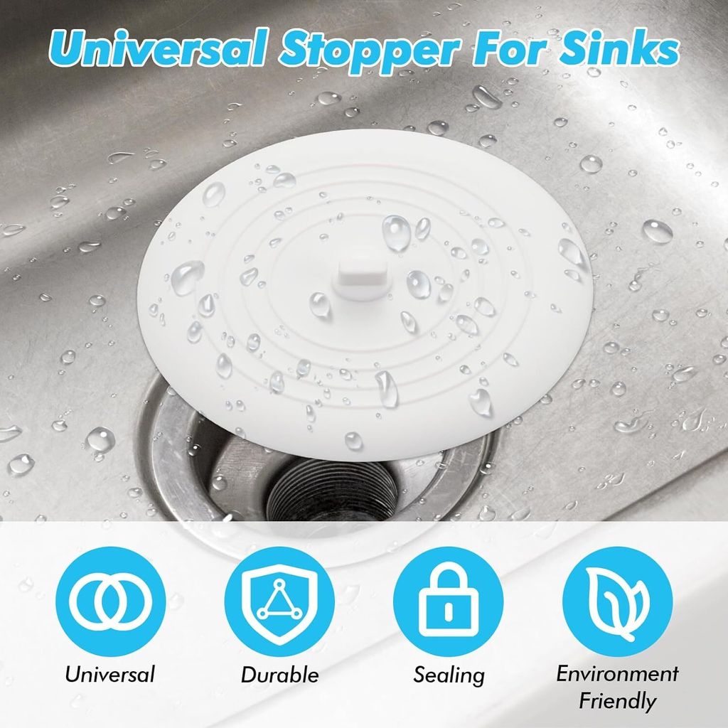 4er Silikon Abflussstöpsel für Dusche Badewanne Produktbild 3
