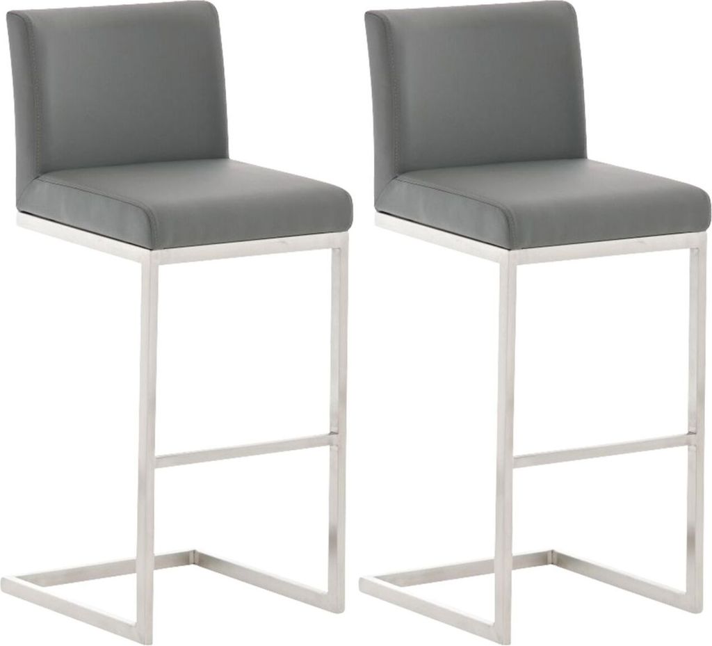 2er Set Barhocker Paros Kunstleder grau