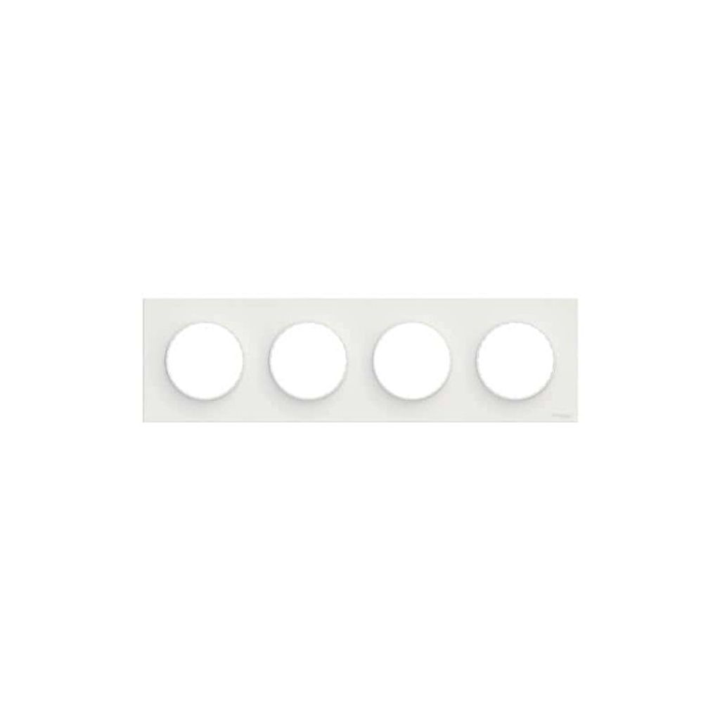 Schneider S520708 - Weiße Platte Odace 4 Positionen horizontal oder vertikal - 71mm Abstand