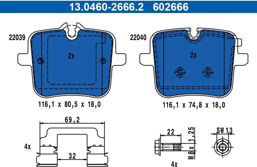 Plaquettes de Frein Arrière pour BMW Série 7 8 X7 G11 G12 G15 G07 17-