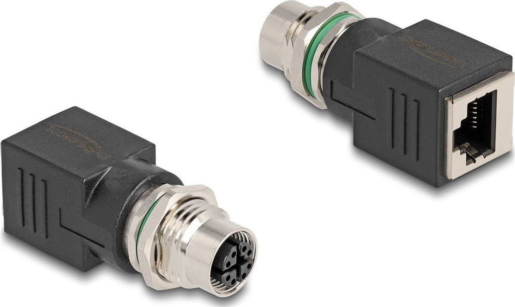 Delock M12 Adapter X-kodiert 8 Pin Buchse zu RJ45 Buchse gerade
