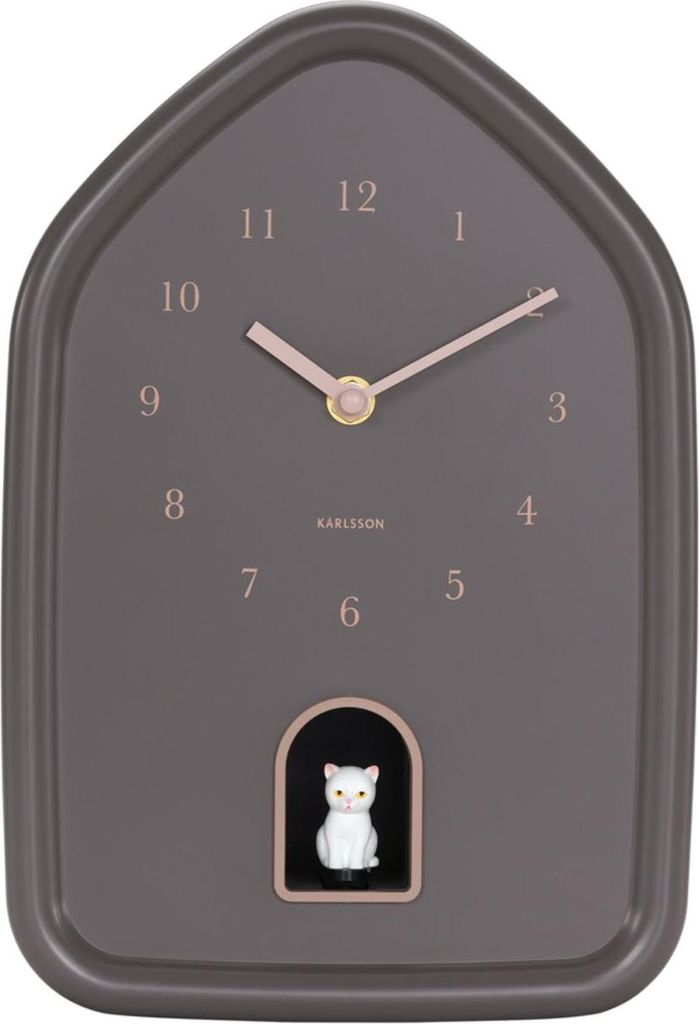 Karlsson - Wanduhr Modern Kitty - Braun - 29.1x20x29.1cm Produktbild 