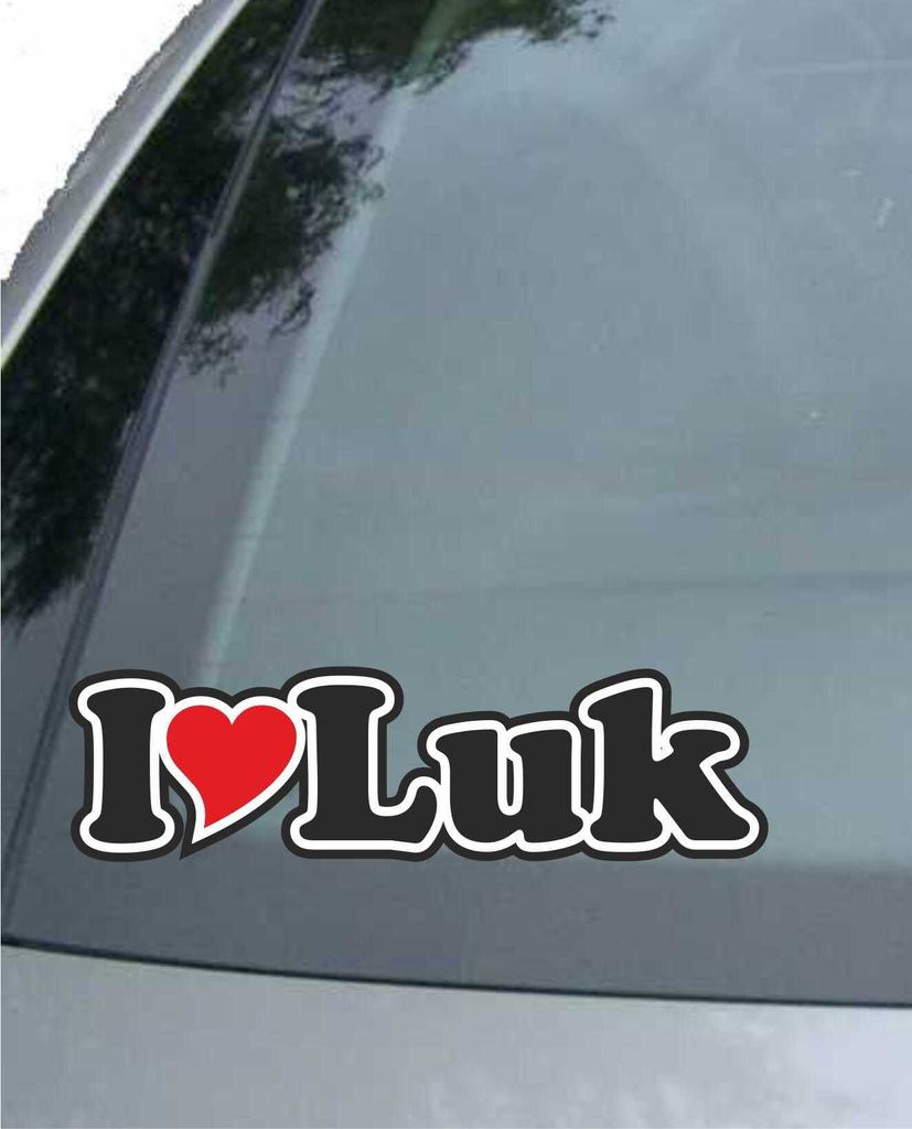 INDIGOS UG - Aufkleber / Autoaufkleber I Love Heart - Ich liebe mit Herz 15 cm - I LOVE Luk - Auto LKW Truck - Sticker mit Namen vom Mann Frau Kind