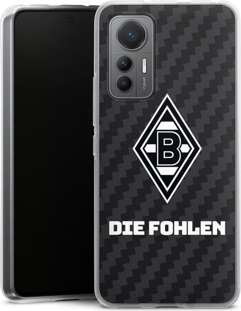 DeinDesign Handyhülle für Xiaomi 12 Lite 5G Silikon Hülle Case Smartphone Schutzhülle Borussia Mönchengladbach Carbon Gladbach