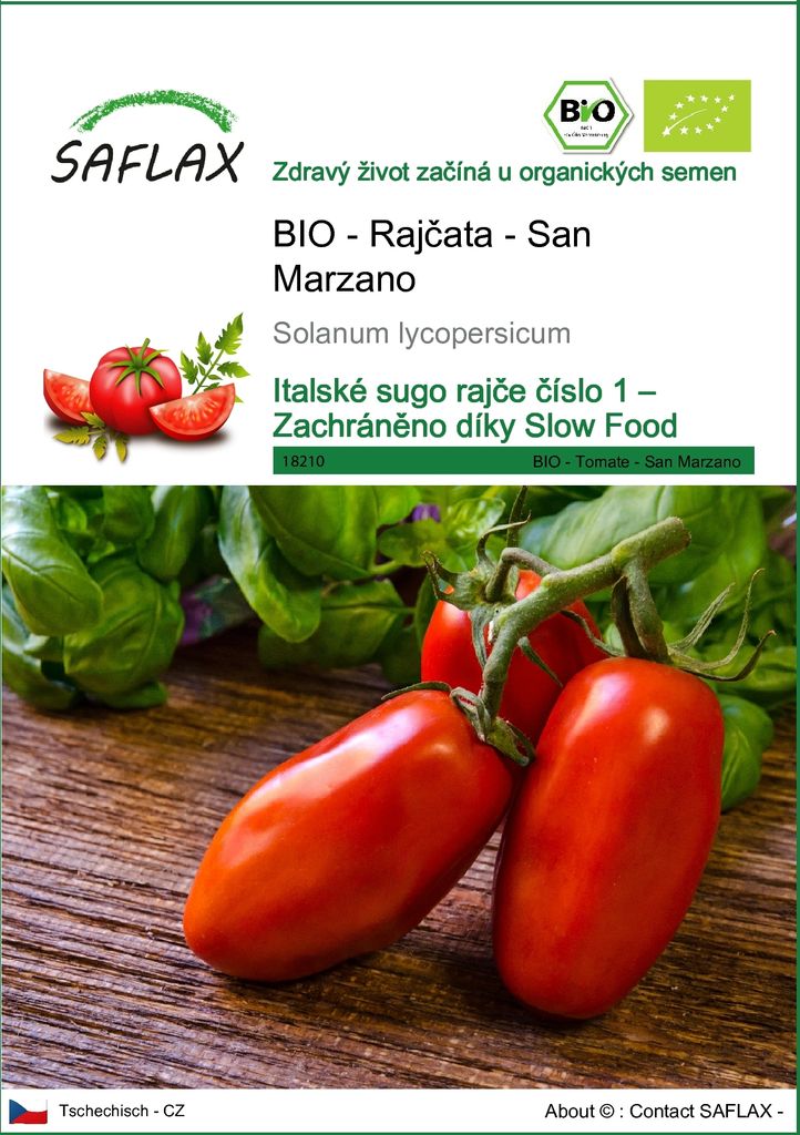 SAFLAX - BIO - Rajčata - San Marzano - Solanum lycopersicum Obrázek produktu 