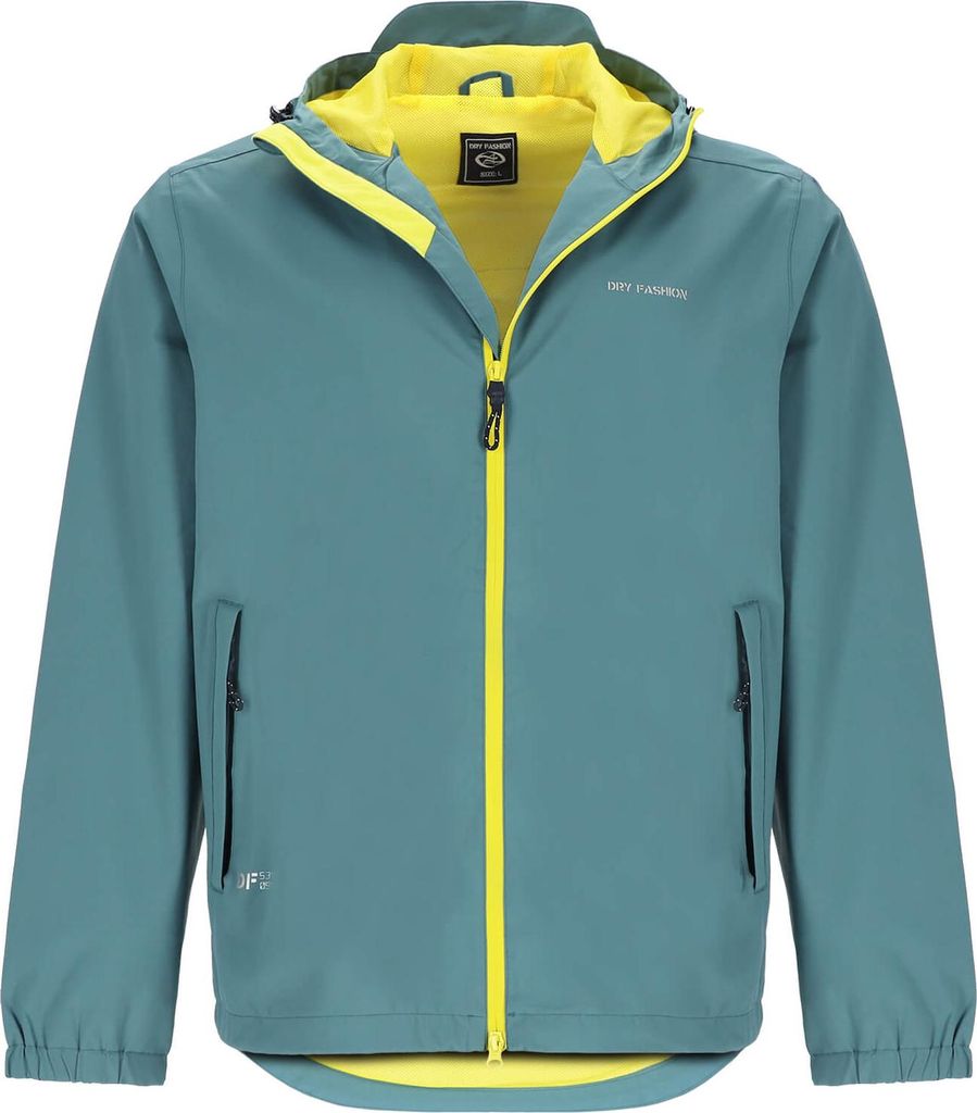 Dry Fashion Herren Funktionsjacke Laboe wasserdicht und atmungsaktiv - Verstaubare Outdoor-Jacke mit Kapuze in Petrol Größe S