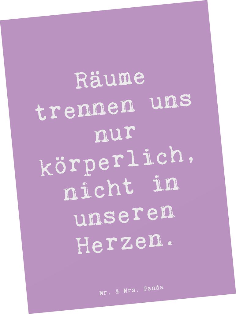 Mr. & Mrs. Panda Grußkarte Spruch Trennung von den Eltern - Lavendeltraum - Geschenk, Stärke, Postkarten, nicht in unseren Herzen, Ansichtskarten...