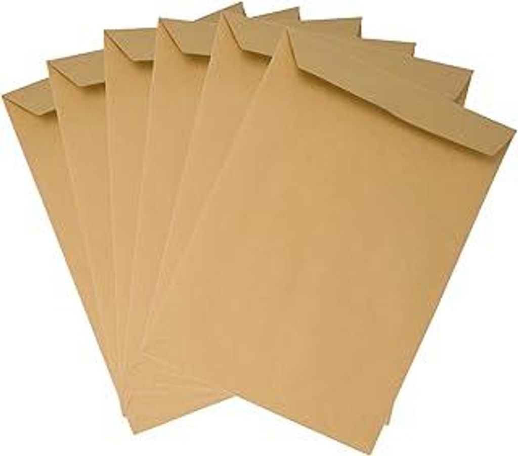 Emerson 20x Versandtasche DIN C4 Braun 229 x 324 mm 90g große Briefumschläge ohne Fenster gerade Klappe Haftklebung Umschläge Maxibrief A4 Brief...