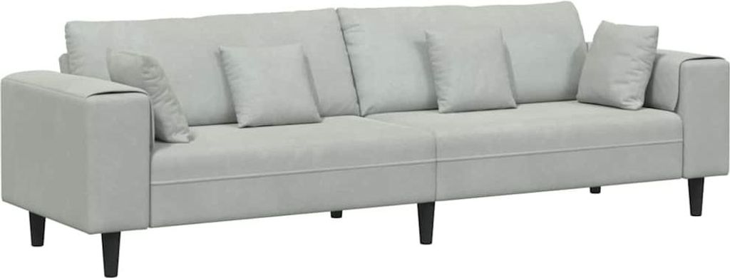 vidaXL Pohovka Svetlosivá 250 x 77 x 76 cm Zamat Obrázok produktu 