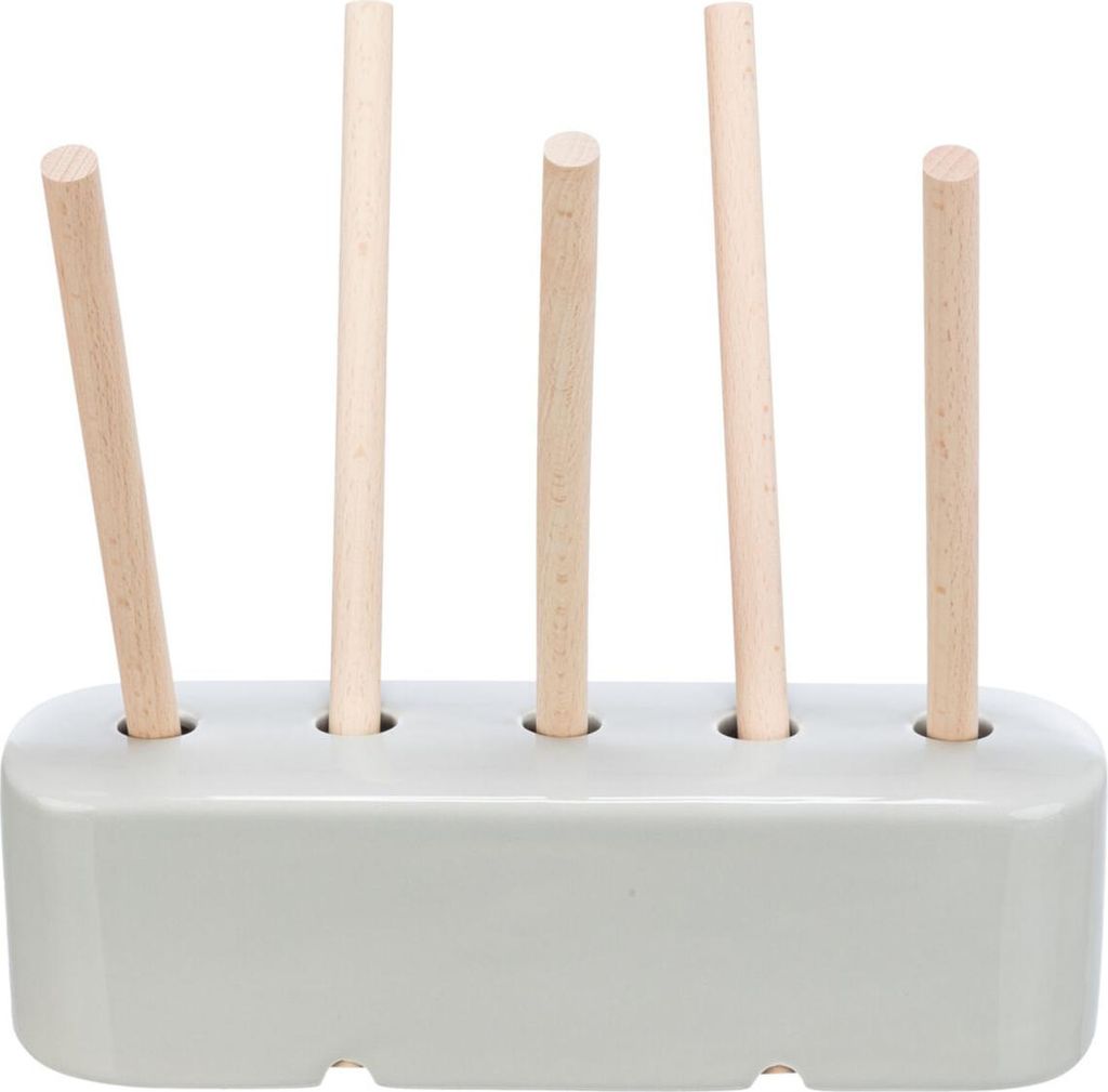 TRIXIE Futterraufe, Keramik / Holz, 26 x 23 x 17 cm, grau Produktbild 