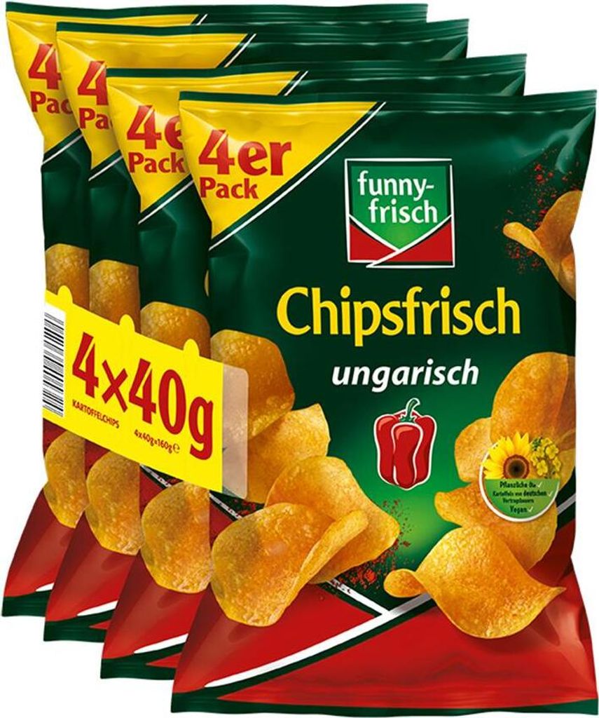 funny-frisch Chipsfrisch ungarisch Chips 4 x 40,0 g