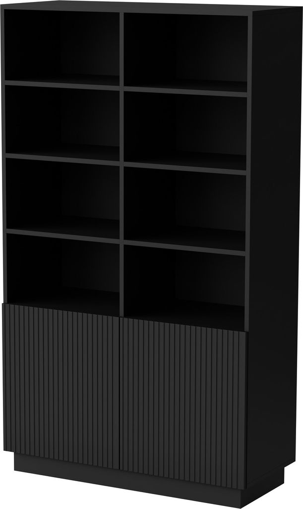 Furniture24 Regal Liverti - C Bücherregal 100 X 171 X 42 Cm Schwarz Mdf Regalschrank