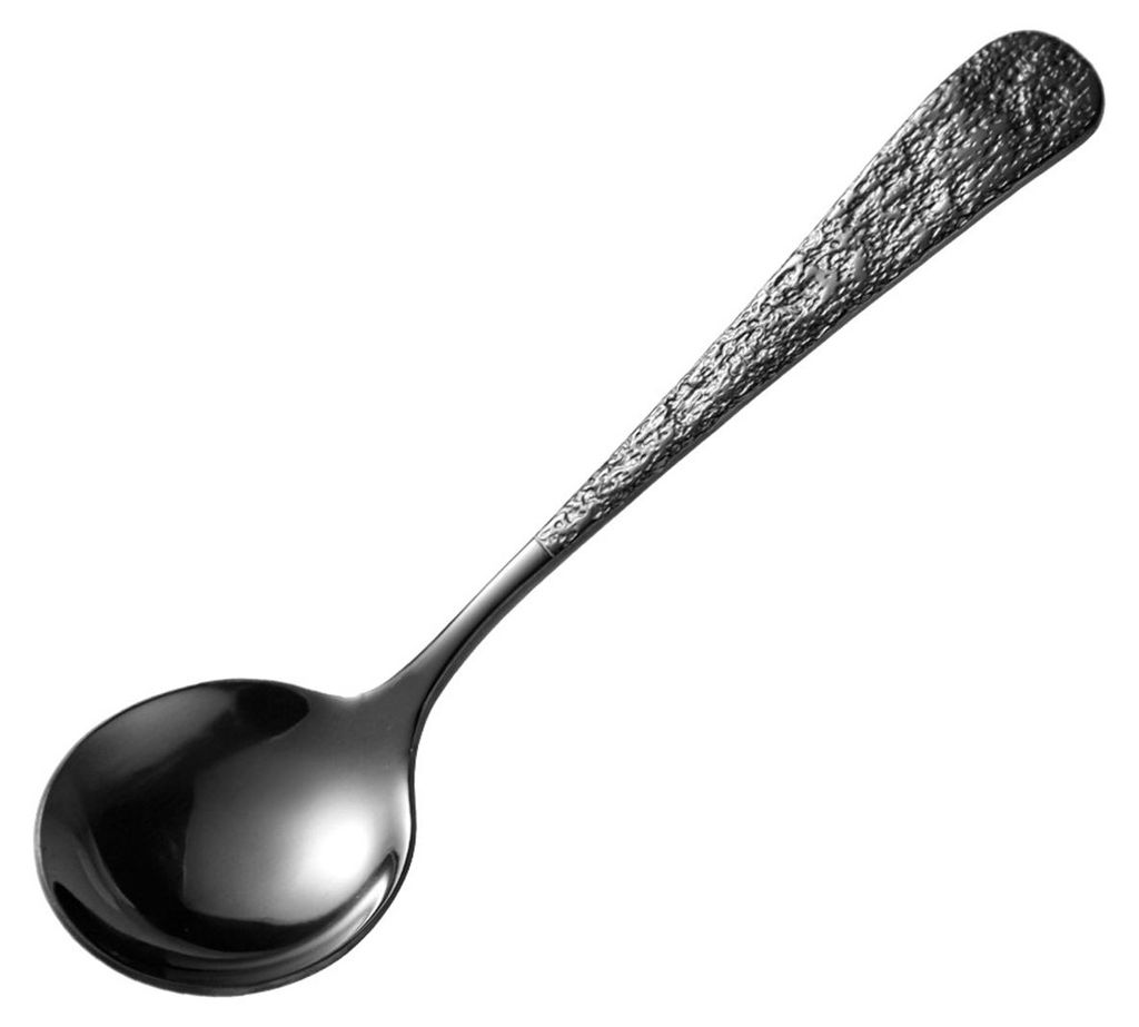 Edelstahllöffel mit rutschfestem Griff und Hammerschlagmuster – Suppenlöffel, Reislöffel, Nudellöffel, multifunktionales Küchenutensil