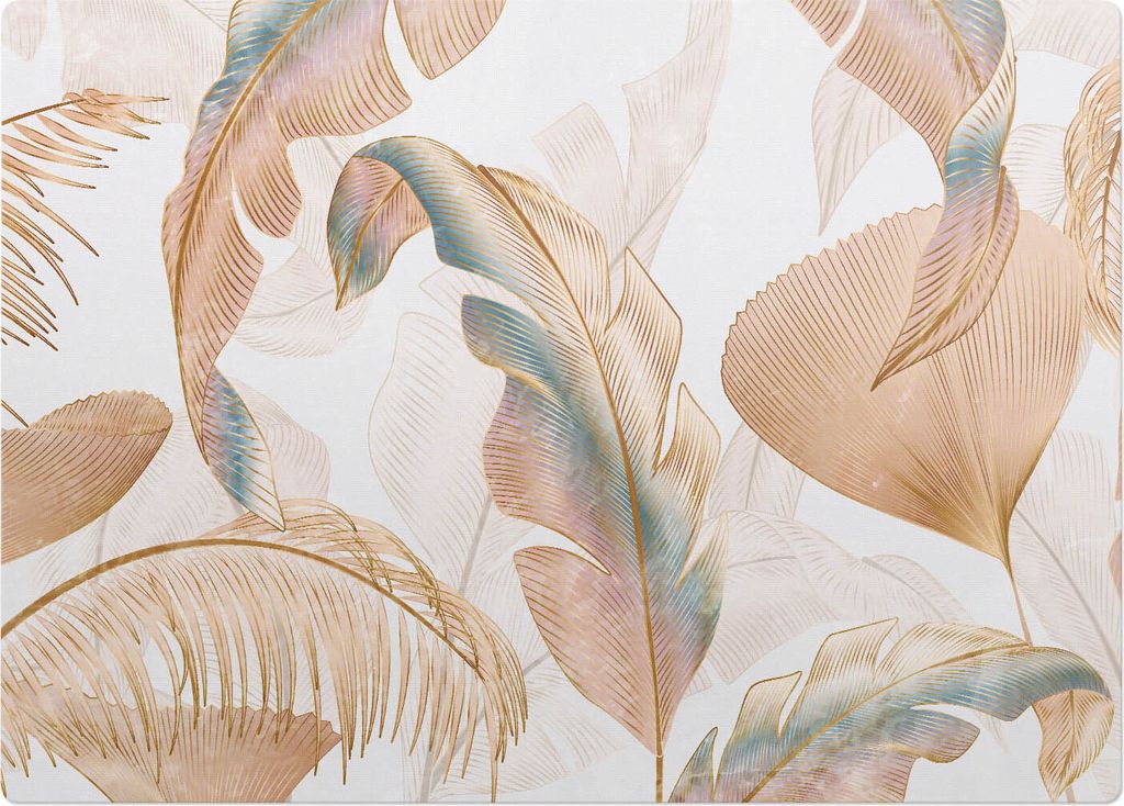 Zarte Blätter – Bodenschutzmatte – Rutschfest – Schutzmatte für Büro – Vinylmatte – Stuhlunterlage – 140 x 100 cm