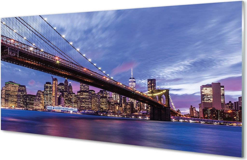 Glasbilder 120x60 Wandkunst Die meisten Wolkenkratzer Sonnenuntergang
