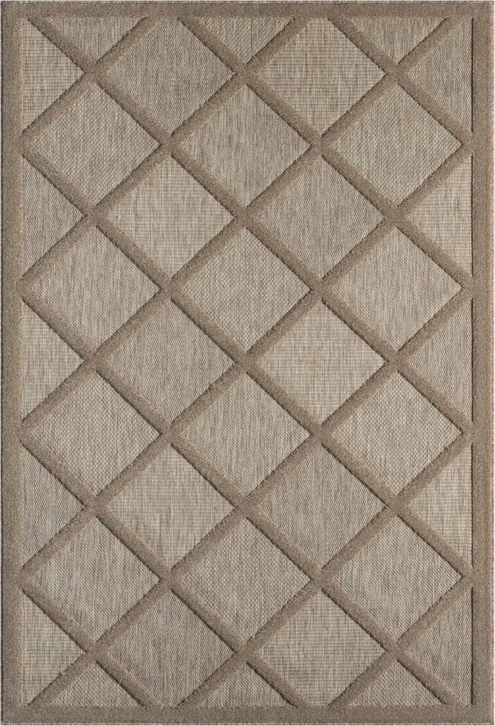 Tapis plat universel Mara beige 80x150 cm pour terrasse et salon cosy
