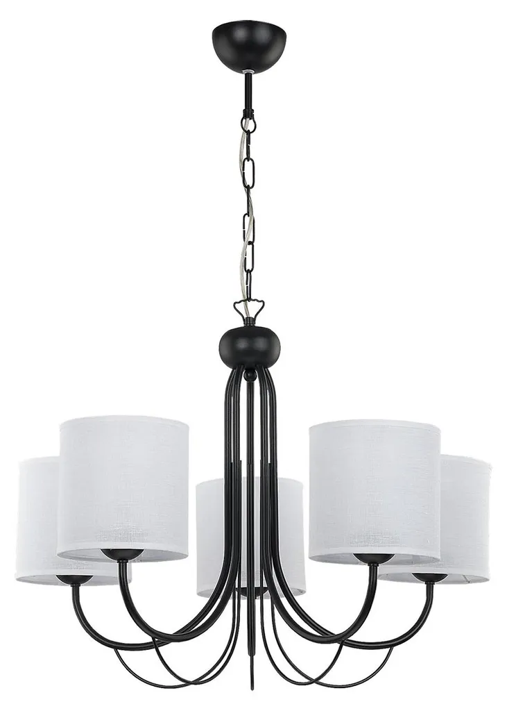Lustre 5 Lumières E27 KASKADA Bicolore en Métal Robuste Style Contemporain