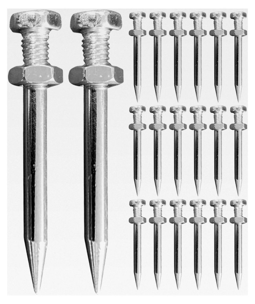 20 Stück Metallspikes für Rasenlüfterschuhe 58 cm Zubehör für die Rasenpflege