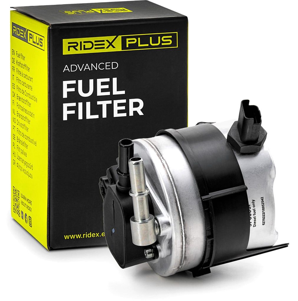 Kraftstofffilter RIDEX PLUS 9F0005P für FORD Fiesta Mk6 Schrägheck (JA8, JR8) Leitungsfilter