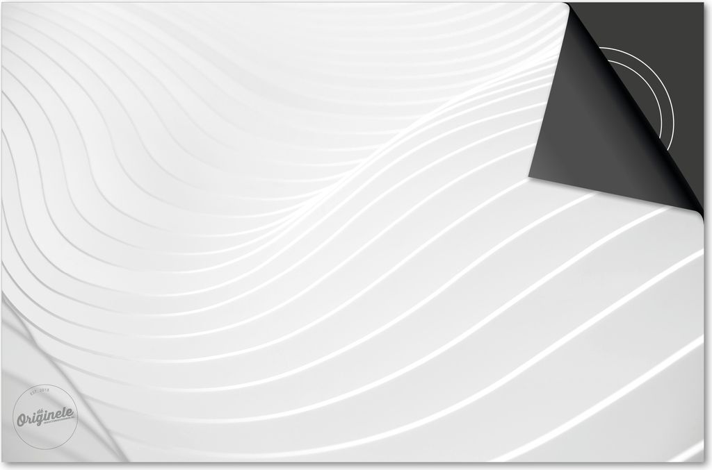 Induktionsschutz 76x51,5 - abdeckplatte Induktion matt- Dietrix Kochfeldschutz- Base - Weiß - Abstrakt Wirbel