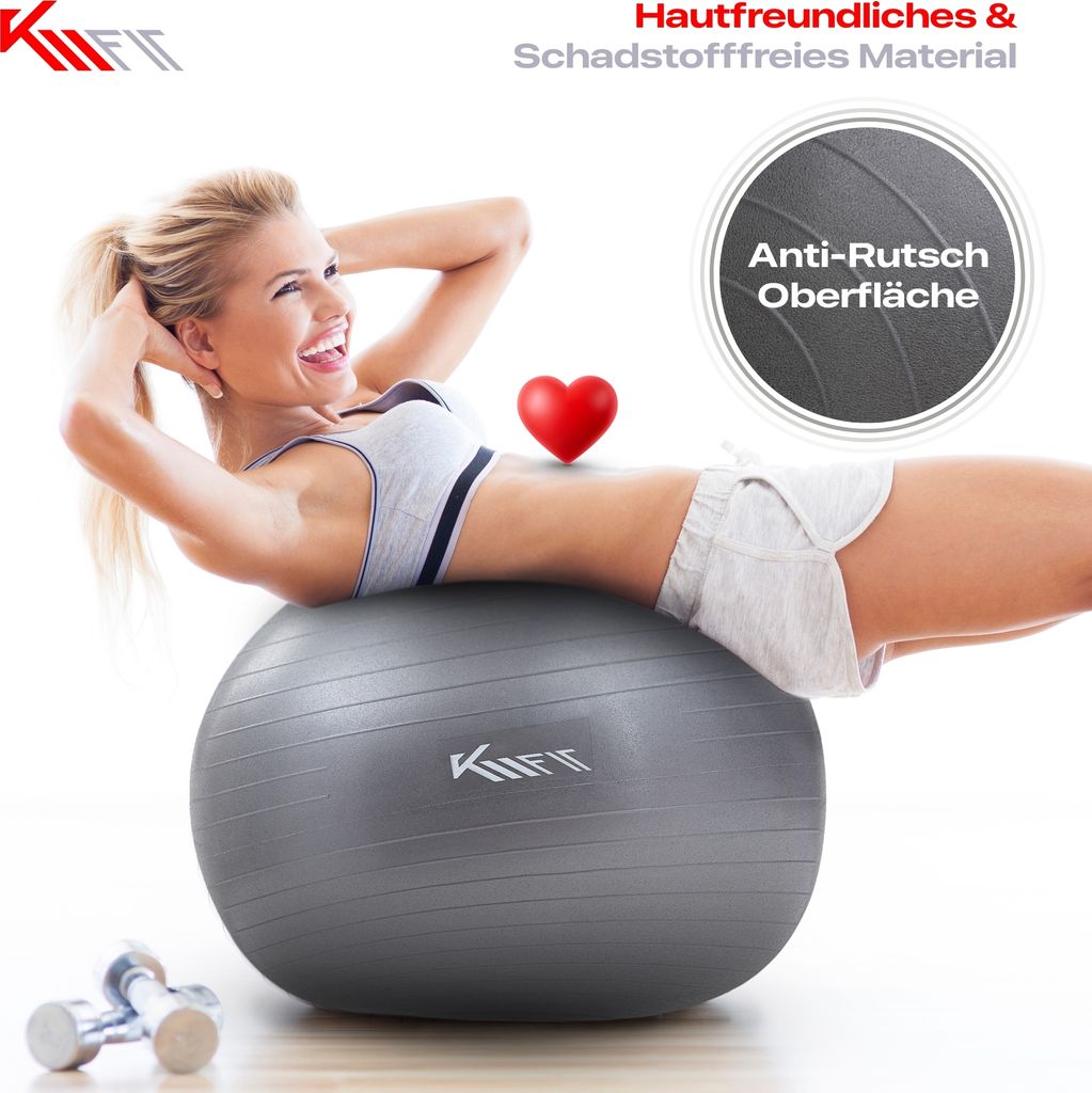 KM-Fit gymnastický míč 55 cm, tréninkový míč se vzduchovou Obrázek produktu 7