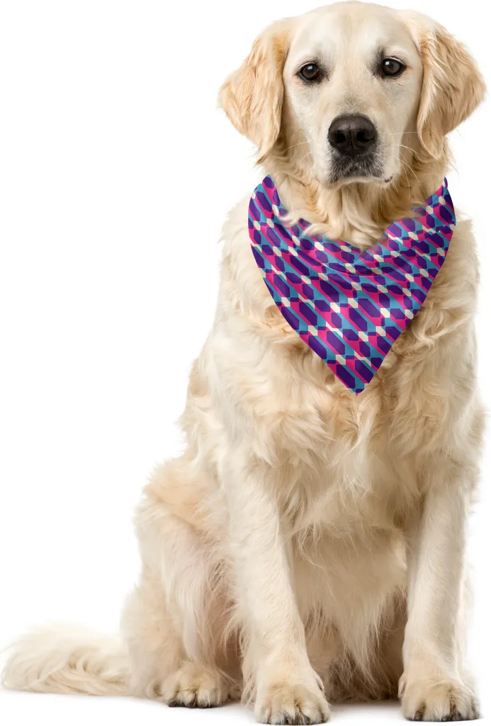 ABAKUHAUS Bandana astratta per animali domestici, sovrapposta e geometrica, 40x40 cm, Sea Blue Quartz