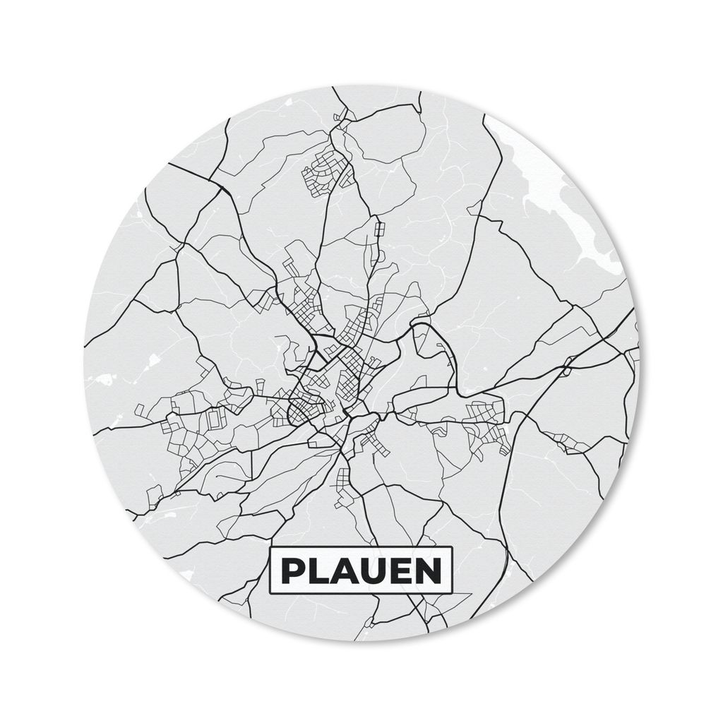 MuchoWow Mauspad Mousepad Karte - Stadtplan - Deutschland - Plauen - Karte 30x30 cm - Mousepads - Maus Mat - Pad - Mausunterlage - Tischunterlage...