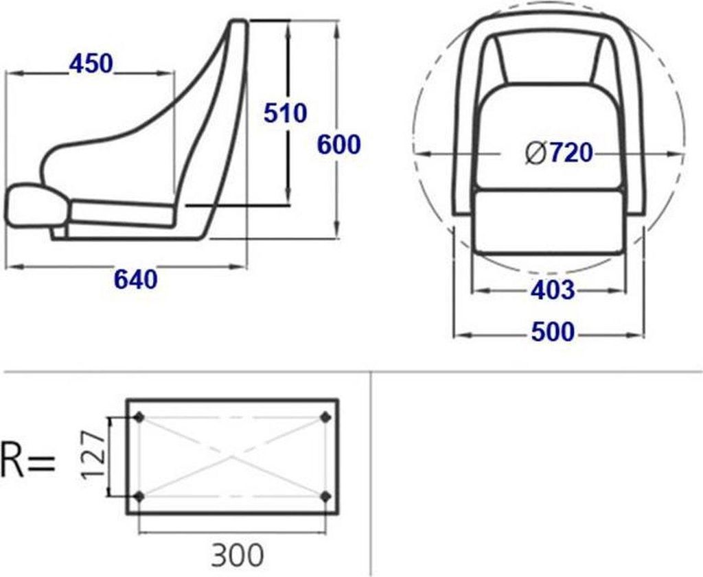 VETUS Driver Bootssitz in Schwarz und Weiß