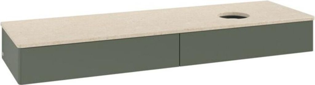 V&B Waschtischunterschrank ohne Frontstruktur -Beleuchtung Antao 160x50cm, WBP botti., lea gre. m Lac