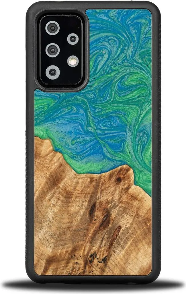 Custodia Samsung A52 5G Bewood Serie Tokyo - Legno e Resina Neon