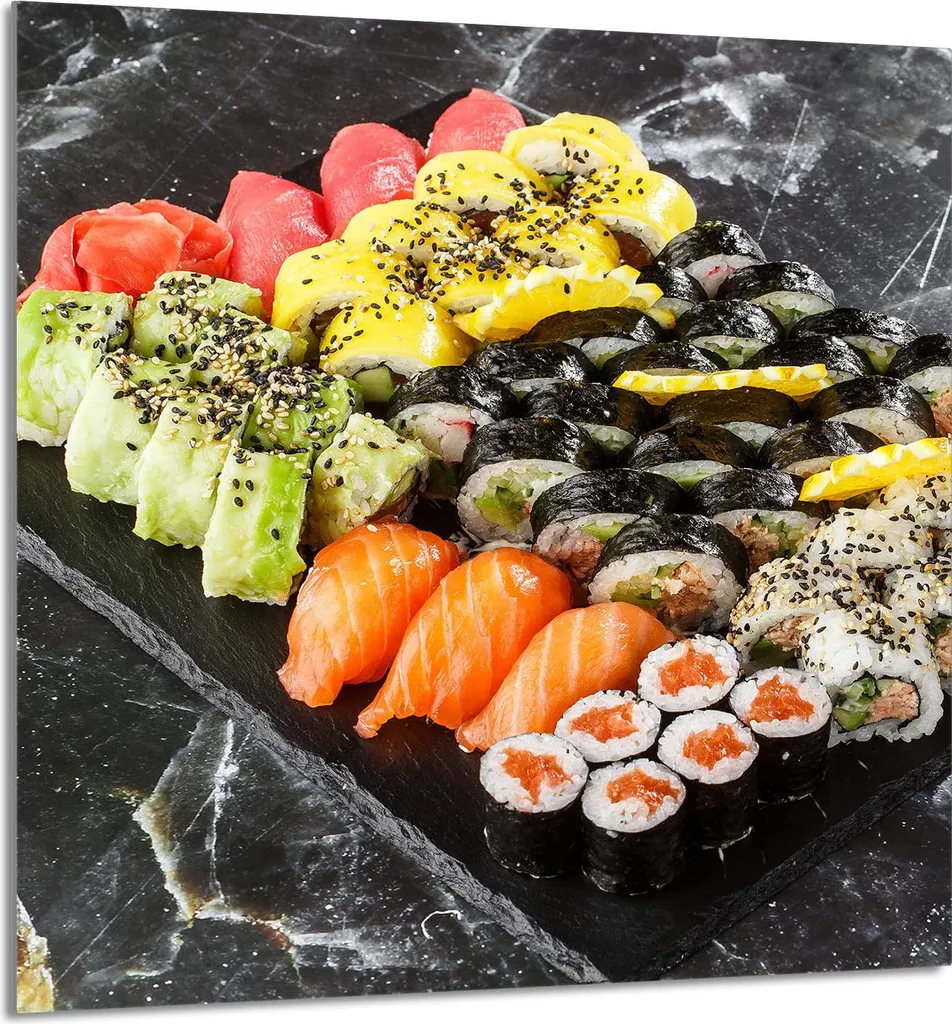 Pannello Vetro Cucina 60x65 Sushi | Coprifornello Induzione e Gas