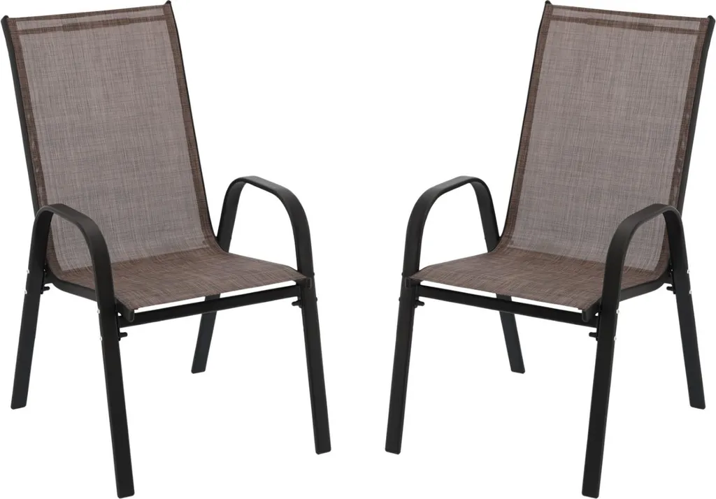 Set di 2 sedie da giardino ADRIANNA - marrone / nero
