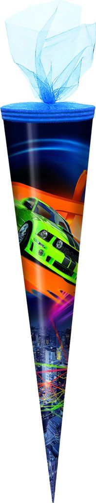 Schultüte / Zuckertüte / 50cm / rund / "Sportwagen" Produktbild 