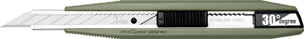 Cutter Ergonomique NT Cutter AR30D-LG Vert avec Corps en ABS Résistant