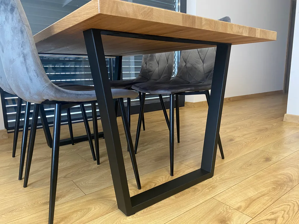 Coppia Gambe Tavolo Metallo 70cm per Scrivania - Nero Opaco Alta Tenuta - 6