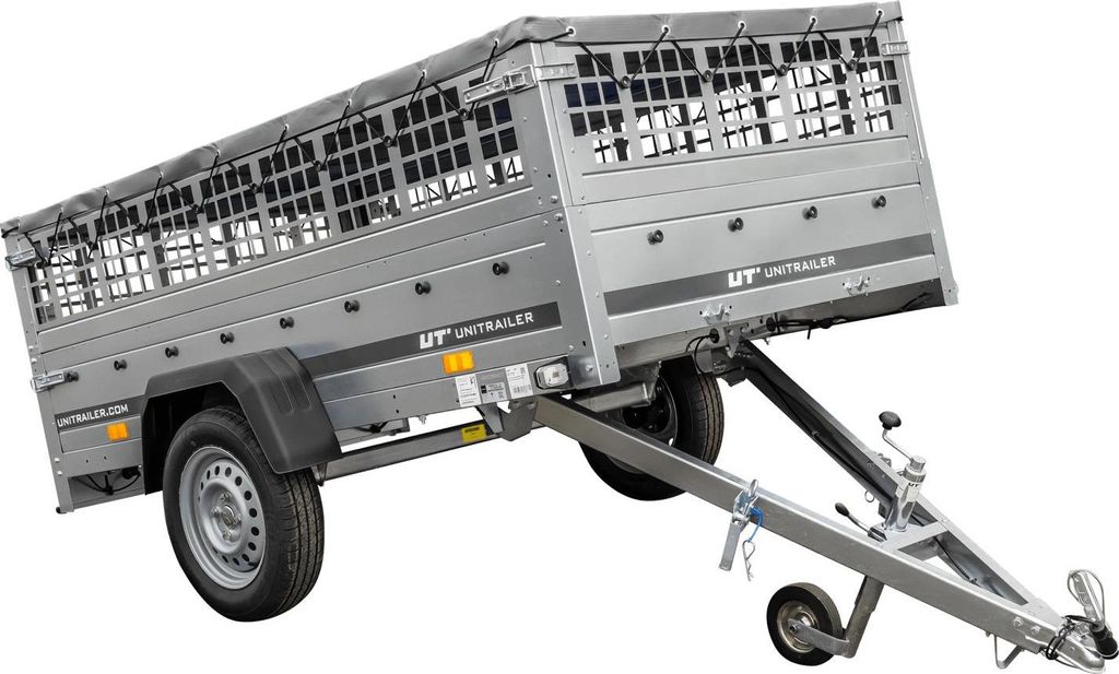 Gartenanhänger 230 Kipp Mit Stützrad, Gitterwand Und Grauer Produktbild 