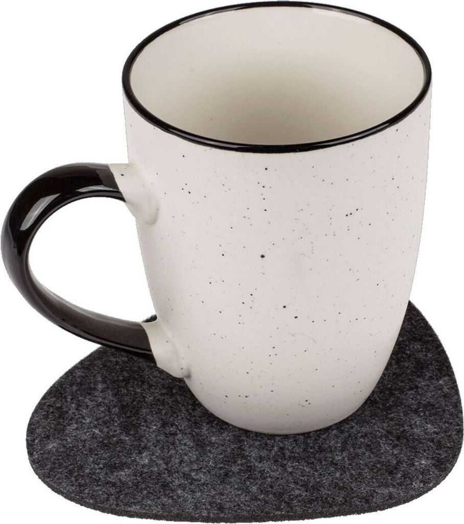 Tischset Untersetzer Kieselstein in grau oder anthrazit 12x8cm aus Filz Platzset, Farbe:anthrazit