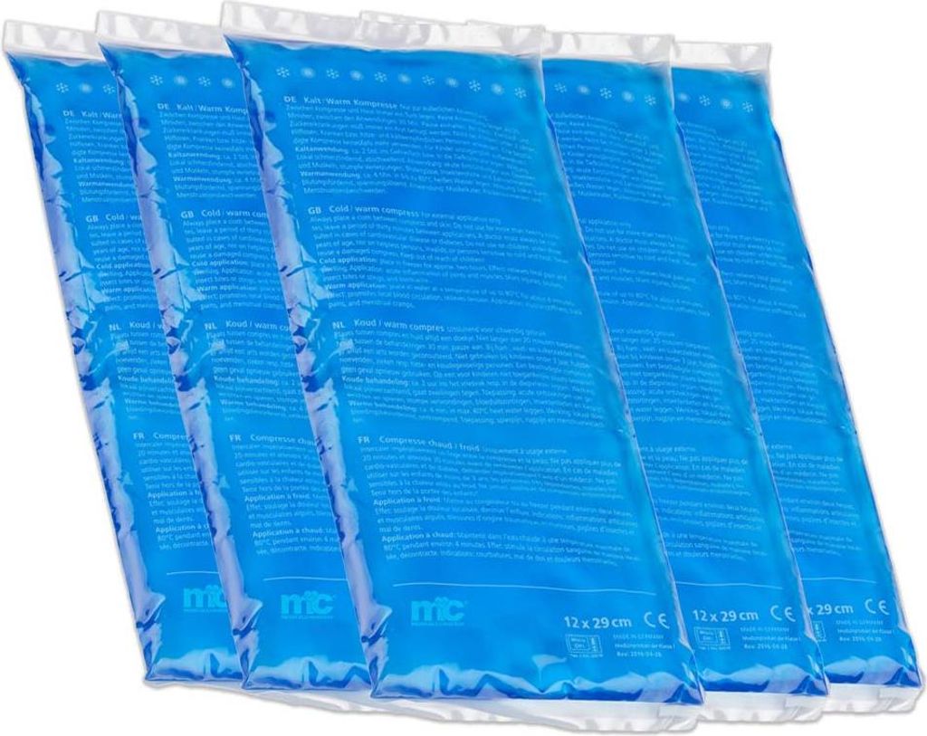 Kalt Warm Kompresse, Gel, Mikrowellen geeignet, 12x29 cm, 5 Stück