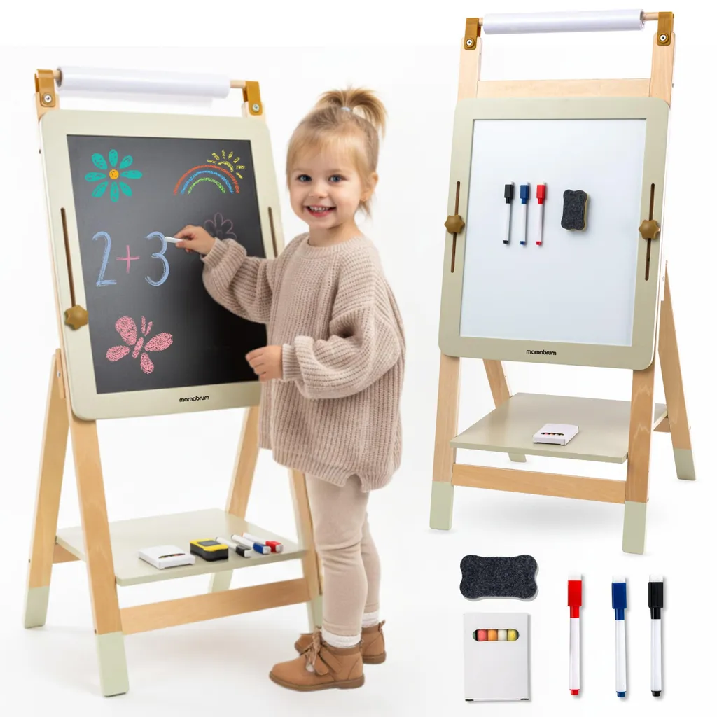 Tableau de Dessin Enfant pour Apprendre et Créer - Chevalet Bois Réglable