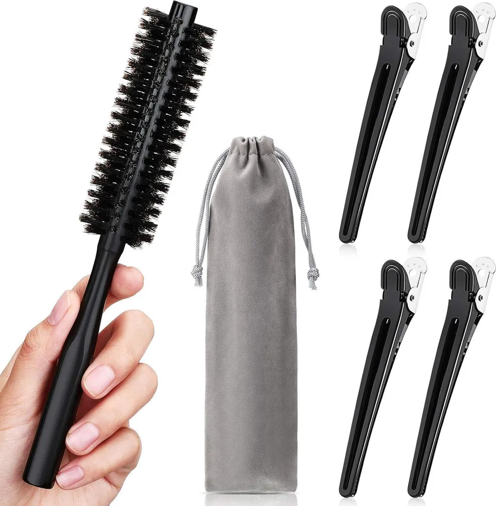 Brosse ronde pour cheveux courts 1,2 pouces sanglier pour brushing parfait