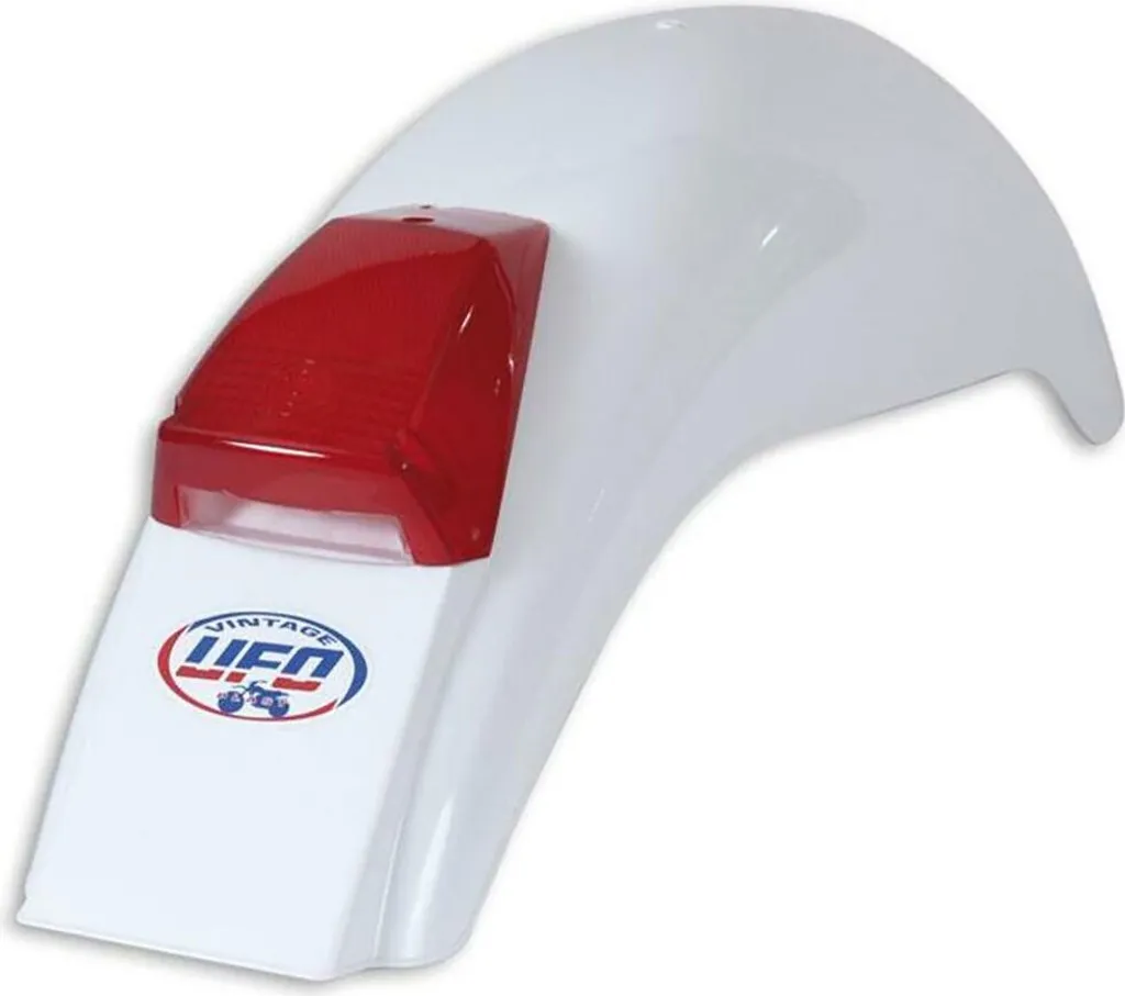 Garde-boue arrière UFO Plast PR W LIGHT WH pour moto enduro et MX blanc