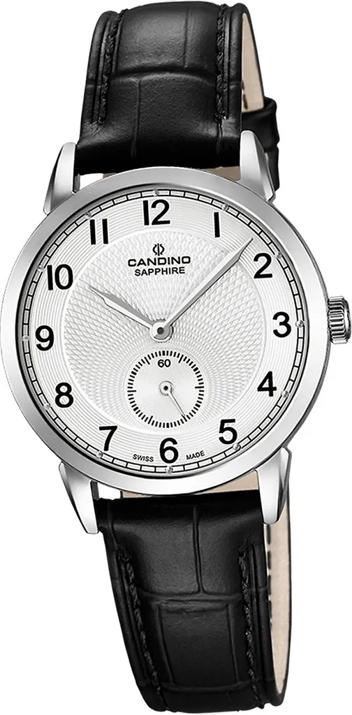 Montre Candino D2UC4593/1 noire avec verre saphir et bracelet en cuir