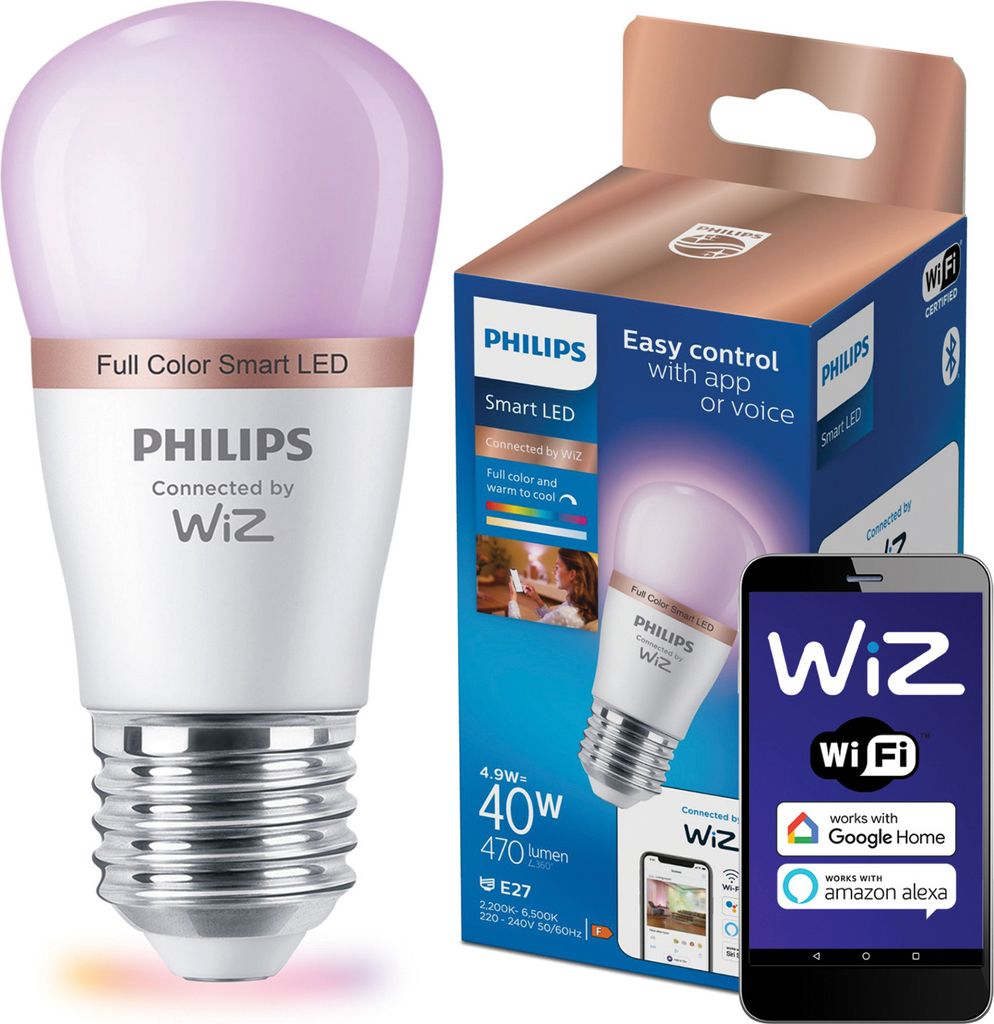 Philips Žárovka 4,9 W (ekv. 40 W) P45 E27, Wi-Fi/Bluetooth, Obrázek produktu 