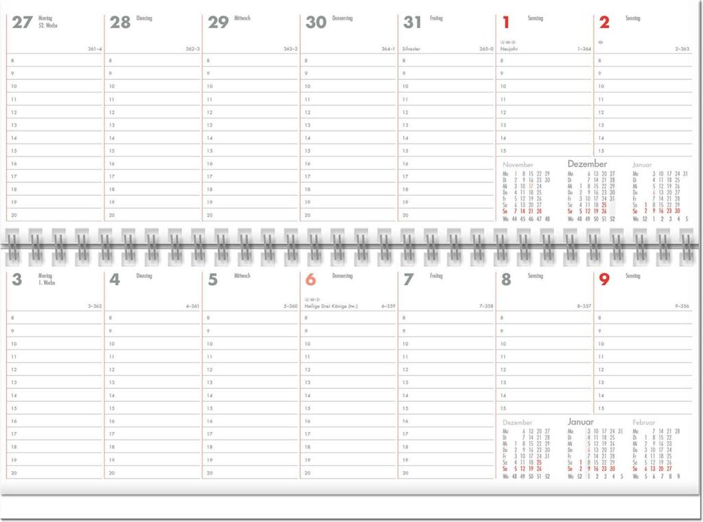 2026 Güss Tischquerkalender 30x10cm 1W. = 1S. Produktbild 