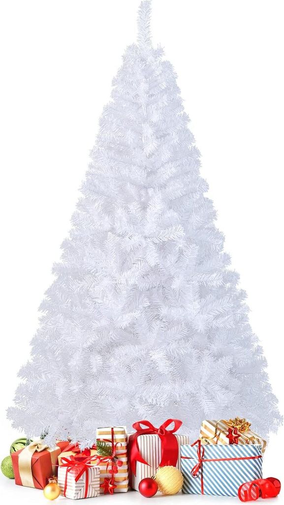 GOPLUS 180 cm Künstlicher Weihnachtsbaum, Weißer Tanne Produktbild 