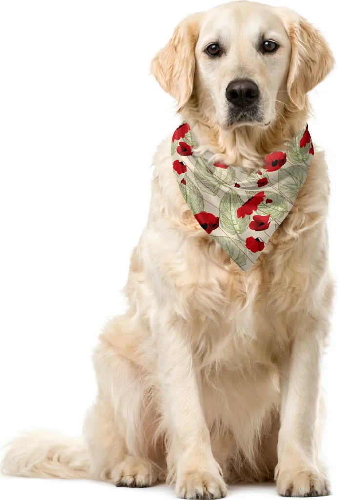 Bandana ABAKUHAUS Papavero 40x40 - Accessorio Cane Alta Visibilità