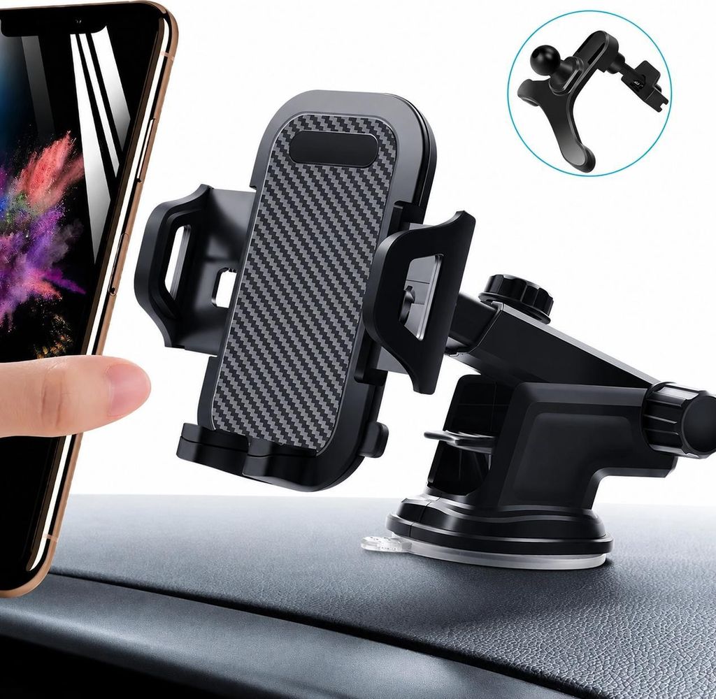 Handyhalter fürs Auto Handyhalterung Lüftung & Saugnapf Halterung Universale KFZ Handyhalterung Smartphone Halterung