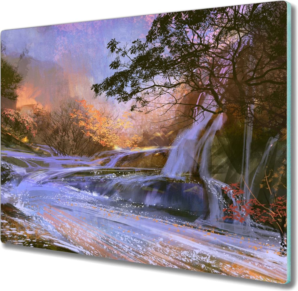 Coloray Küchenbrett Kochplattenabdeckung Hackbrett Schneidebrett Herdabdeckplatte 60x52 cm - Malerei Natur